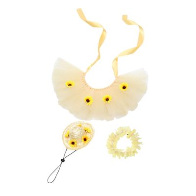 HANABASS Hawaii Pet Costume Set with Collar and Skirt