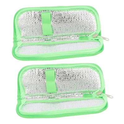 VALICLUD 2-Piece Insulated Medication Cooling Bags, Green Oxford Cloth