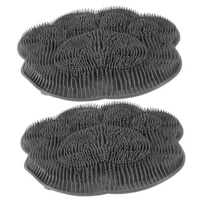 BESTYASH Silicone Scrub Mat, 2-Piece Set, with Suction Cups for Non-Slip Foot Care in the Bathtub and Shower
