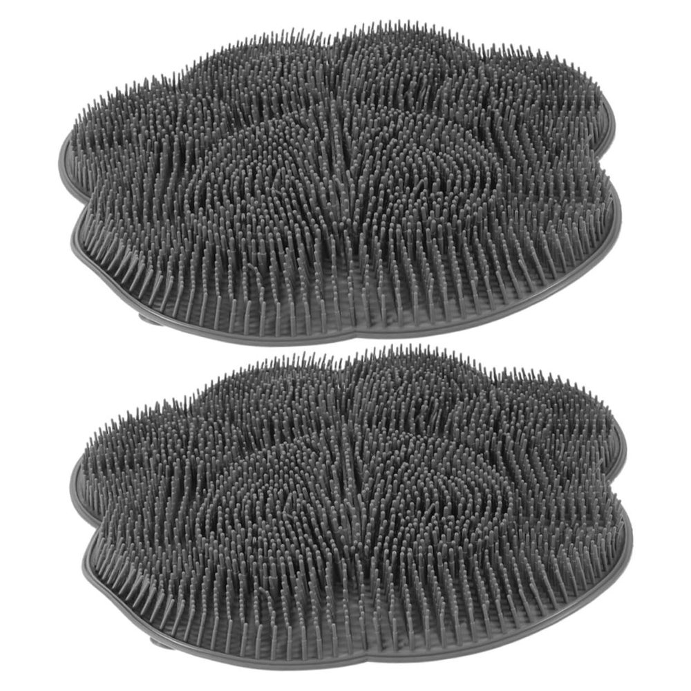 BESTYASH Silicone Scrub Mat, 2-Piece Set, with Suction Cups for Non-Slip Foot Care in the Bathtub and Shower