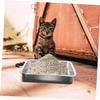 HOMOBABE Stainless Steel Litter Box for Small Cats and Kittens view 3