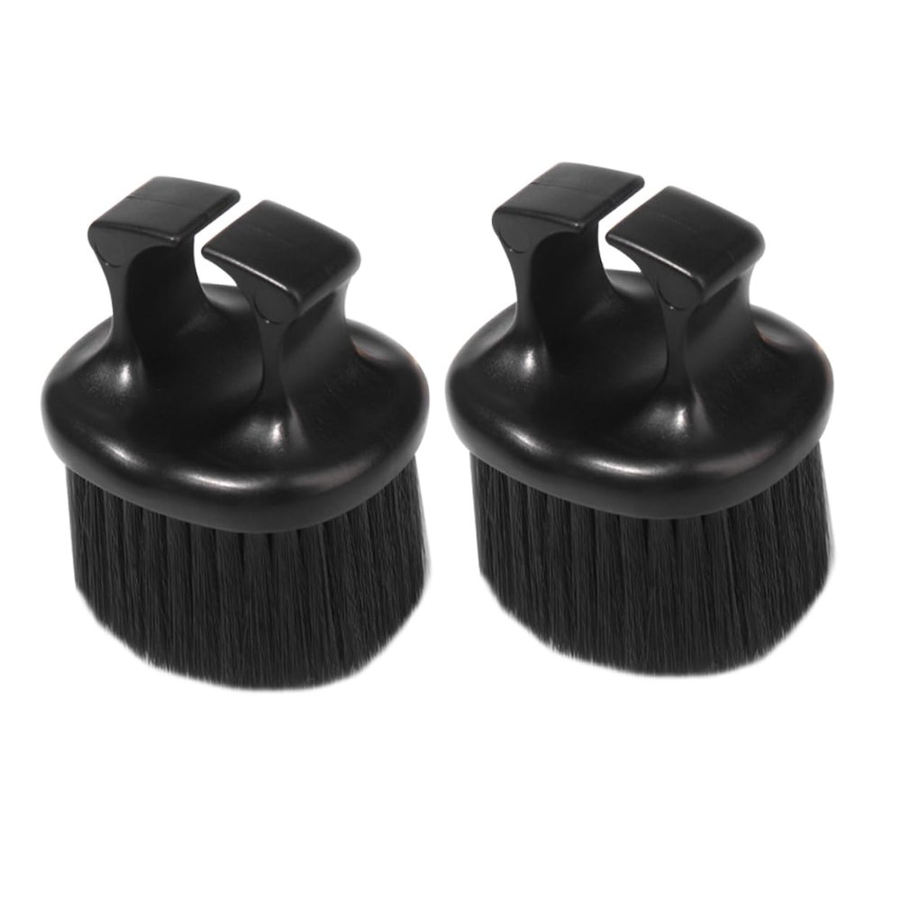 Beard Brush with Ring Design, 2-Piece Set, Black, Nylon and ABS