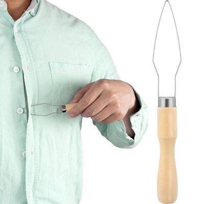 VARMDUKKE Easy Button Hook, Wooden Button Helper for Seniors, Arthritis and One-Handed Dressing, 1 Pack