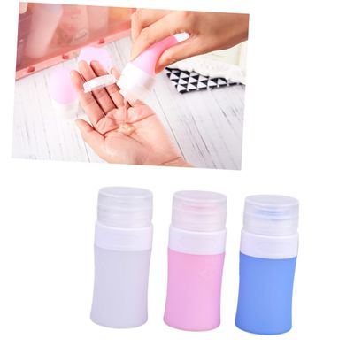 DEARMAMY 3-Piece Silicone Cosmetic Bottles, Refillable Travel Squeeze Bottles for Lotion