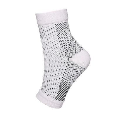 HWJFDC Open-Toe Nylon Compression Socks, Protective Socks, Elastic Bandage, Foot Sleeves, Tight Leisure Socks (S/M, White)