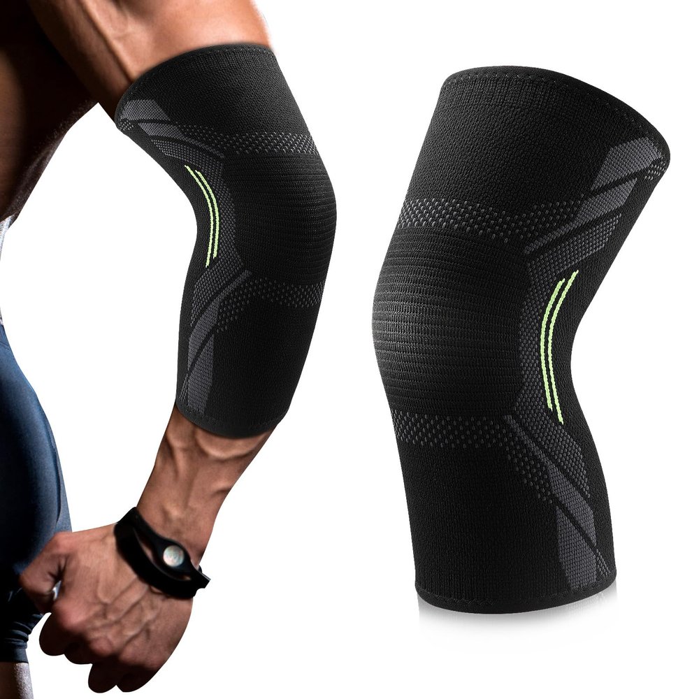 GlasFlength Elbow Brace, 1 Count, Tennis Elbow Support for Men and Women, Left/Right, Compression, Black, L