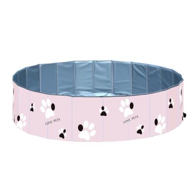 AIJUSSS Foldable Pet Bathtub for Small and Medium Dogs, Portable PVC Pool for Dogs and Cats, Pink/Blue (Pink, 47.2 × 11.8 in)