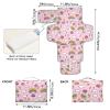 Reusable Toddler Changing Pad with Pocket Pouch, Lightweight Folding Changing Station, Pixel, Wind, Rainbow Mushroom view 4