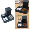 Montesy 2-in-1 Automatic Feeder for Small Dogs and Cats with Double Bowl, Food Container, and Water Dispenser view 2