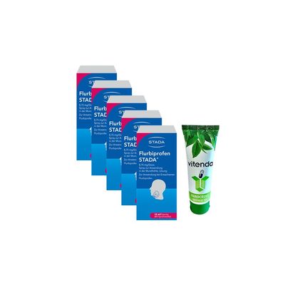 Flurbiprofen STADA Sore Throat Spray, 5 x 15 mL, with vitenda Hand Cream