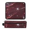WDdZzyy Red Faux Glitter Marble-Pattern Hair Tool Travel Bag with Heat-Resistant Mat, 1 view 3