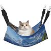 KKLWEGU Snowy Mountains Cat Hammock for Summer, Breathable Hanging Pet Cage Bed, Adjustable and Soft view 1