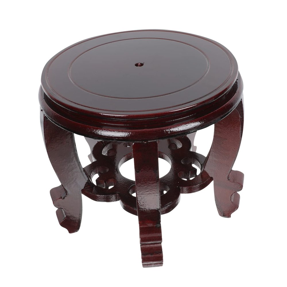 ibasenice Wooden Carved Base for Fish Tanks, Decorative Display Stand for Desks and Windowsills