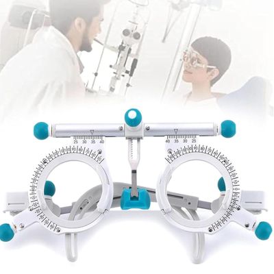 Optometry Trial Frame, Adjustable Frame for Optical Test Lenses, 48–80 mm Adjustable Temple Length and Nose Pad, 5-Slot Full-Rim Design