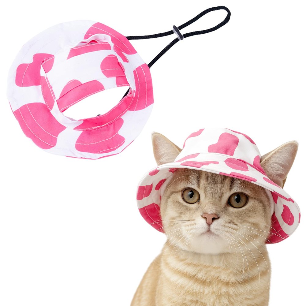 Adjustable Dog Sun Hat, Princess Style with Ear Holes