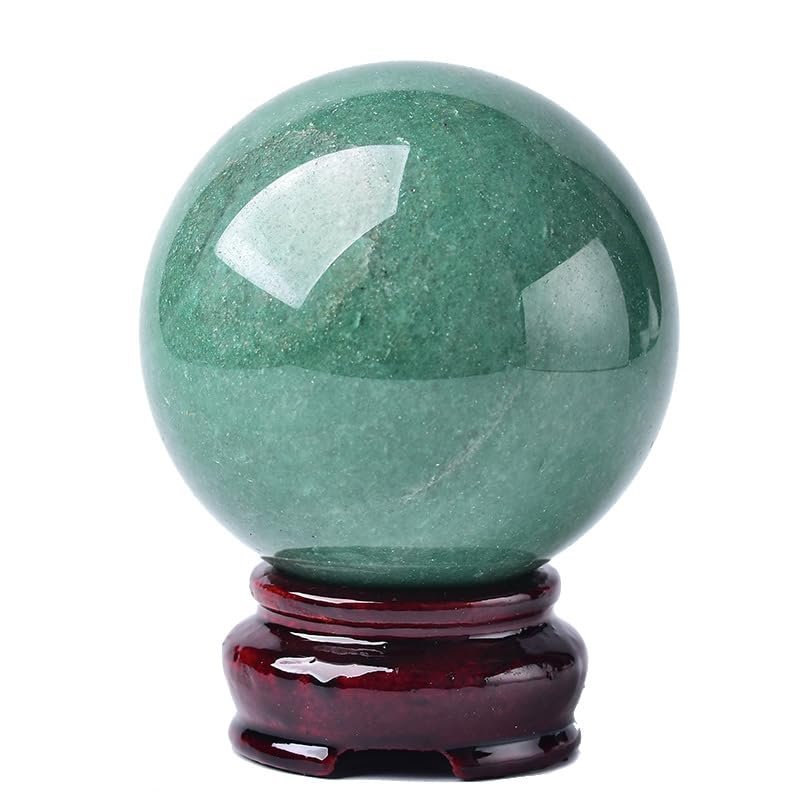 IUYIXWFP Feng Shui Crystal Ball Ornament, Natural Green Fluorite Sphere, 2.75 in