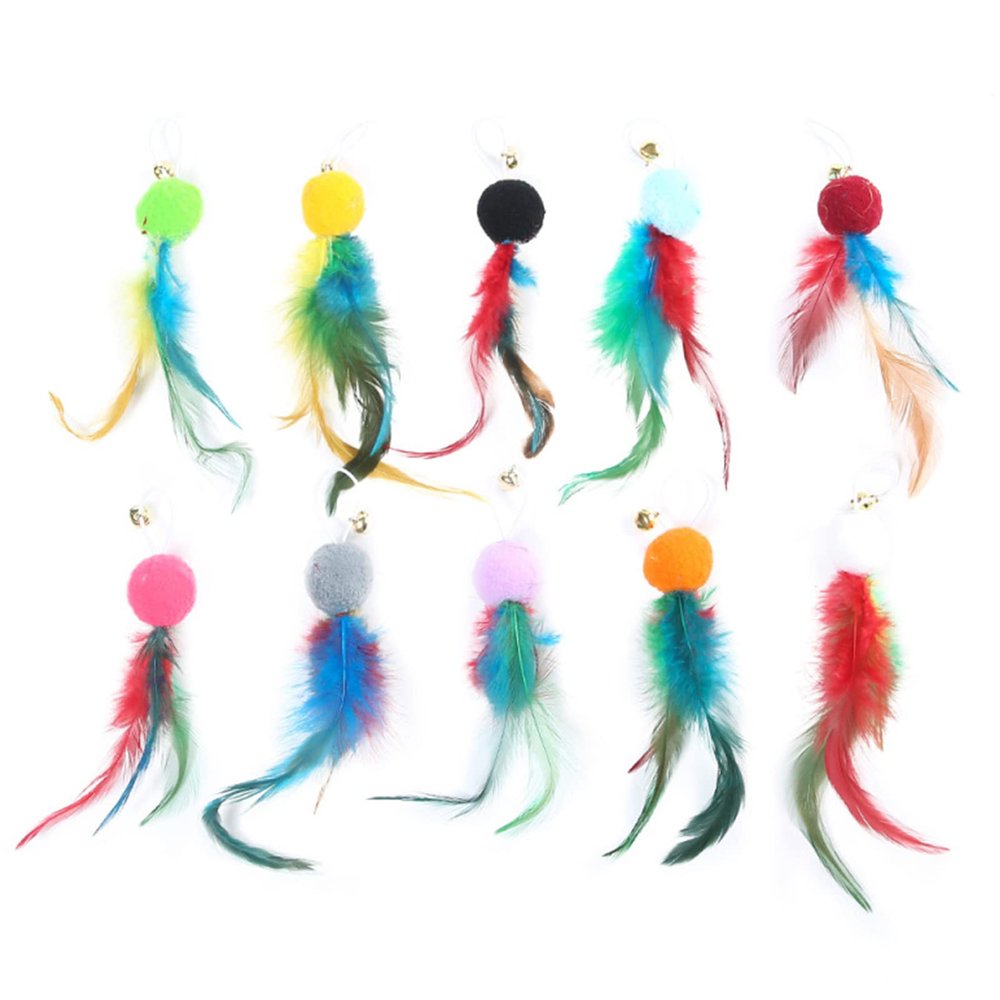10 Pack Replacement Feathers for Interactive Cat Toys