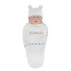 Zhongzhi Personalized Baby Swaddle Blanket with Name, Custom Name Blanket, Baby Gift (White) view 1