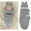 Zhongzhi Personalized Baby Swaddle Blanket with Name, Custom Name Blanket, Baby Gift (White) view 2