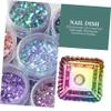 HAPINARY 4-Piece Crystal Glass Nail Dappen Dish Set view 4
