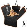 Snrtevu Car Dog Mat with Hard Base, Waterproof and Scratch-Resistant, 2 Safety Belts, Black and Orange view 1