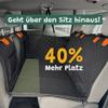 Snrtevu Car Dog Mat with Hard Base, Waterproof and Scratch-Resistant, 2 Safety Belts, Black and Orange view 3