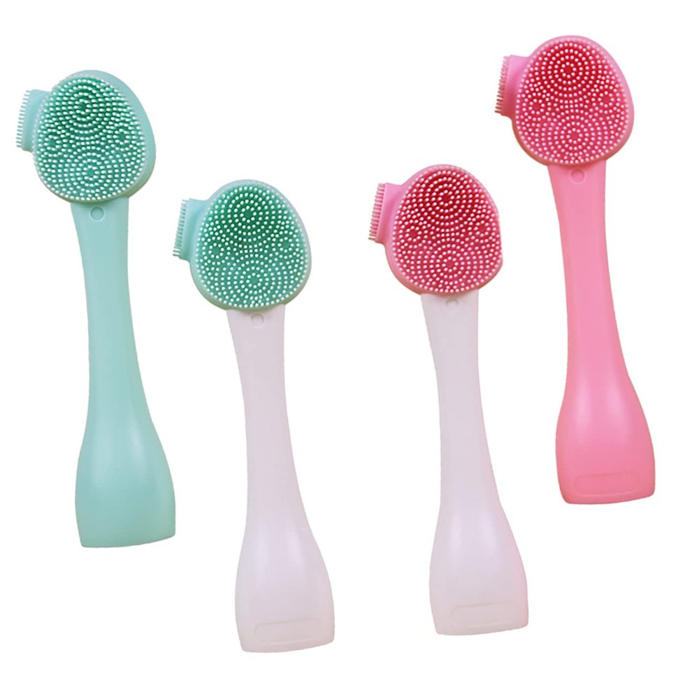 4-Piece Manual Silicone Facial Cleansing Brush Set