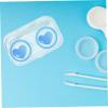 VALICLUD 4-Piece Contact Lens Case Set, Travel-Size Transparent Lens Storage Box with Mirror, Leakproof Organizer view 2