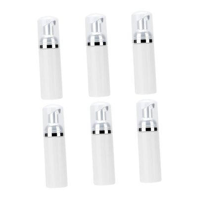 6-Pack 50 ml Silver PET Pump Bottles, Refillable for Bathroom and Bedroom