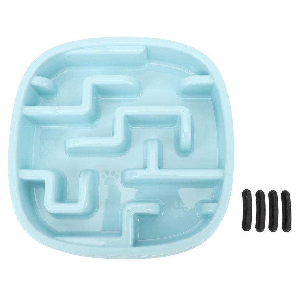 Slow Feeder Dog Bowl, Square PP Food Bowl for Dogs and Cats