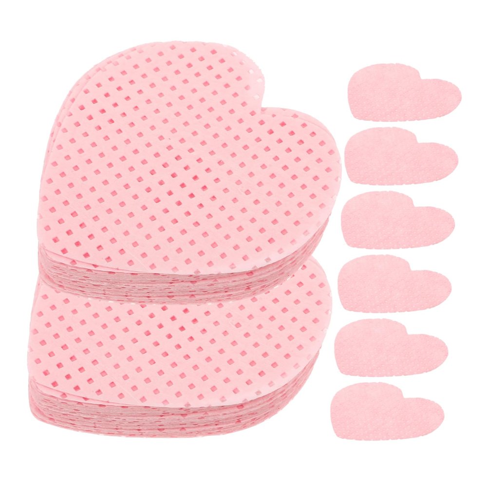 Pink Heart-Shaped Cotton Nail Cleaning Wipes, 200 Sheets