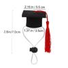 4-Piece Small Pet Graduation Cap Set, Red Fabric view 2