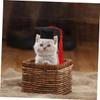 4-Piece Small Pet Graduation Cap Set, Red Fabric view 3