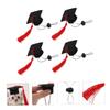 4-Piece Small Pet Graduation Cap Set, Red Fabric view 4