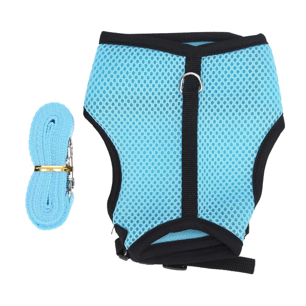 Breathable Mesh Rabbit Harness and Leash Set - Light Blue