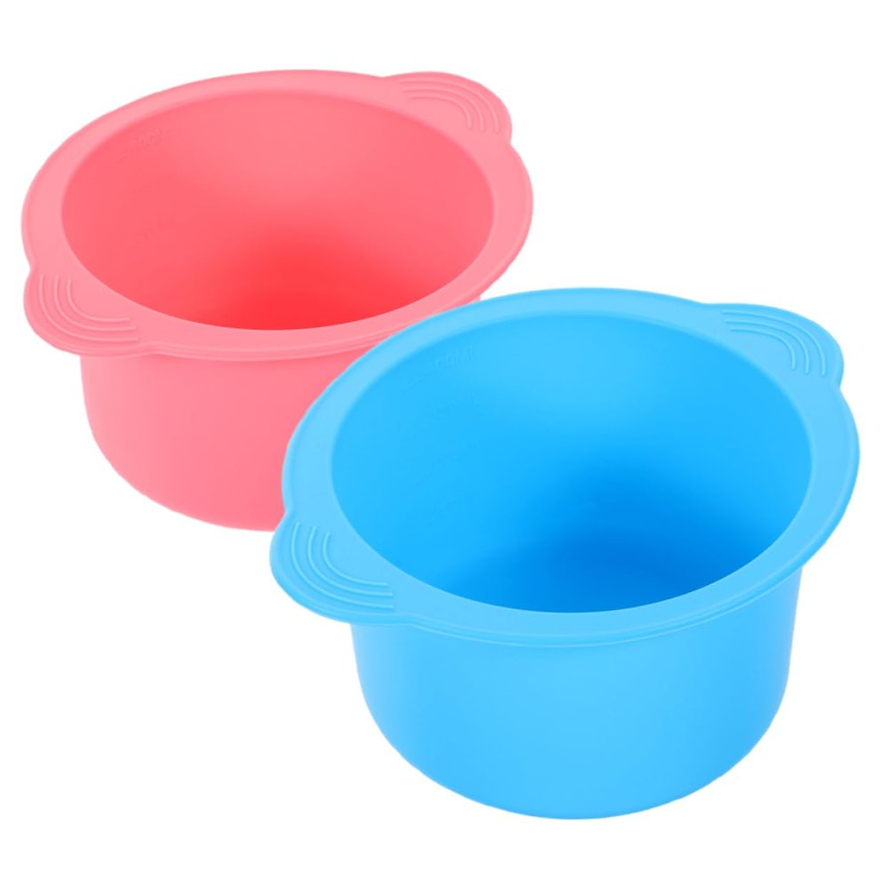Minkissy 2-Piece Beauty Film Mixing Bowl, Hard Wax Warmer, Flamingo Wax Strips, Wax Pot for Hair Removal, Wax Melting Container, Tress Wellness Hard Wax Pot, Wax Bowl, Silica Gel