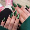 MouyouGlow Short Almond Green Cat-Eye Press-On Nails with Nail Glue view 1