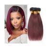 Ombre Burgundy Straight Brazilian Remy Hair Bundles, 1B/99J, 10–16 in view 1