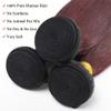Ombre Burgundy Straight Brazilian Remy Hair Bundles, 1B/99J, 10–16 in view 4