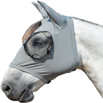 HKM Elastic Fly Mask, Mud Gray, L