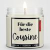 JUNIWORDS Candle for the Best Cousin, 300 g Soy Wax, Approx. 100-Hour Burn Time, Unscented view 1
