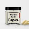 JUNIWORDS Candle for the Best Cousin, 300 g Soy Wax, Approx. 100-Hour Burn Time, Unscented view 2
