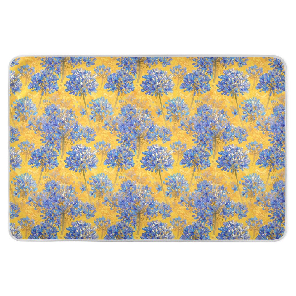 Blue Flowers Extra-Large Reusable Waterproof Bed Pad, 132.1 x 86.4 cm