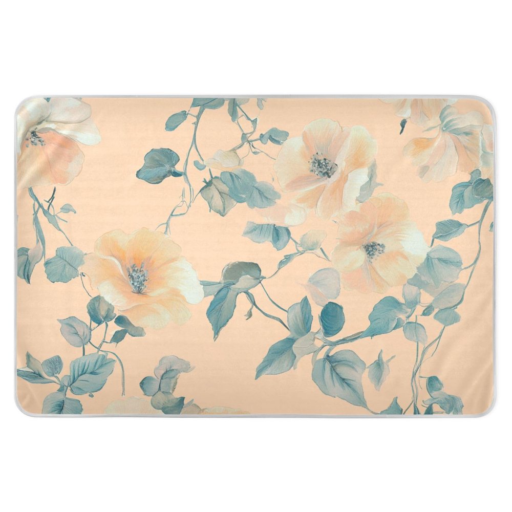 Rustic Floral Extra-Large Reusable Absorbent Non-Slip Potty Training Mat, 132.1 x 86.4 cm