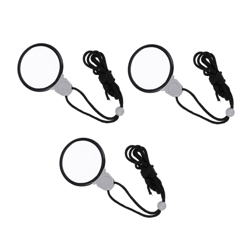 FONDOTIN 3-Pack Portable Reading Magnifiers with Lanyards and Glass Lenses