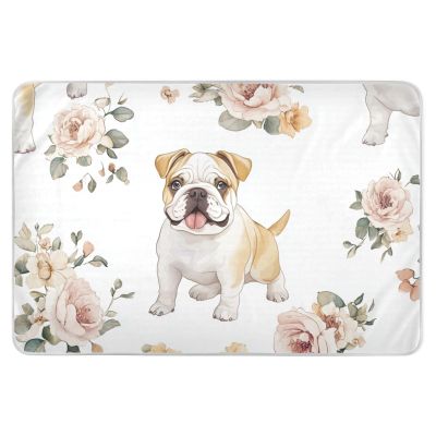 Extra-Large Reusable Potty Training Pad with Cute Bulldog, 132.1 x 86.4 cm