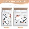 Reusable Waterproof Baby Bed Pad with Cute Butterflies, Washable, Non-Slip, 132.1 x 86.4 cm, White view 4