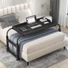 Height-Adjustable Overbed Table, Folding Desk, Black view 1
