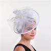 SDGBCXD Women's Peach Mesh Fascinator Hat with Feathers view 2
