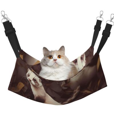 KKLWEGU Furry Cat Hammock for Summer, Breathable Hanging Bed